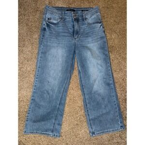 Judy Blue Wide Crop Denim Jeans Light Wash Denim Womans Size 11/30